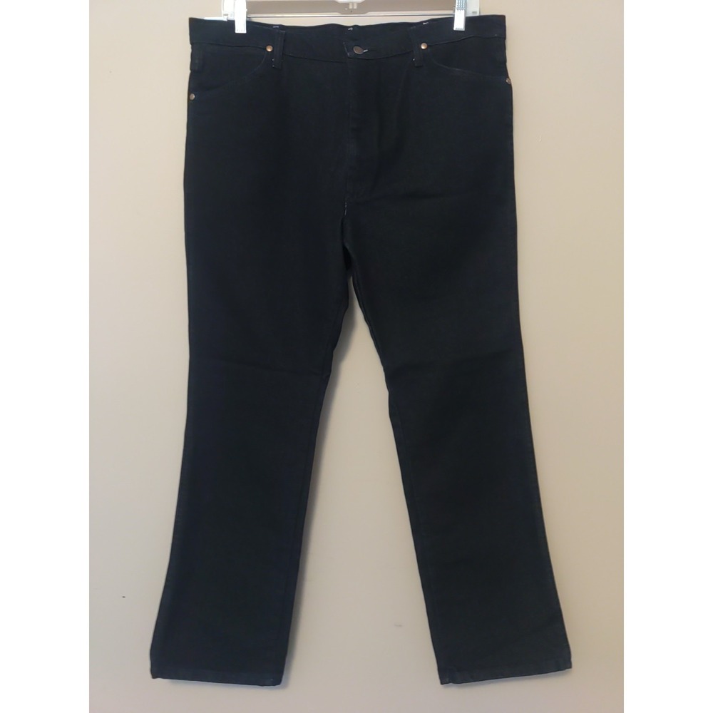 Wrangler Men Cowboy Cut Slim Fit Denim Black Jeans Size 40x32 NEW - Picture 2 of 7